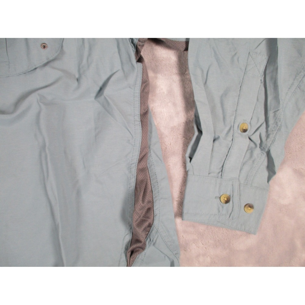 Natural Gear Fishing Shirt Mens L Blue Long Sleeve Button Up Vented Outdoor NWT - Picture 4 of 8